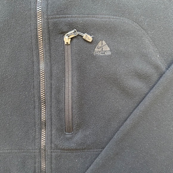 Nike ACG Fleece Jacket Mens XL Black Grey Full Zip Fit Therma Mock Neck Outdoor - Picture 3 of 11